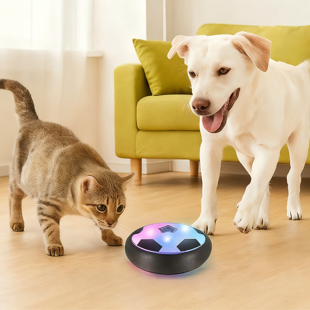 Interactive Cat and Dog Soccer Ball toy – Rechargeable Hover Soccer Ball with LED Lights & Motion Sensor