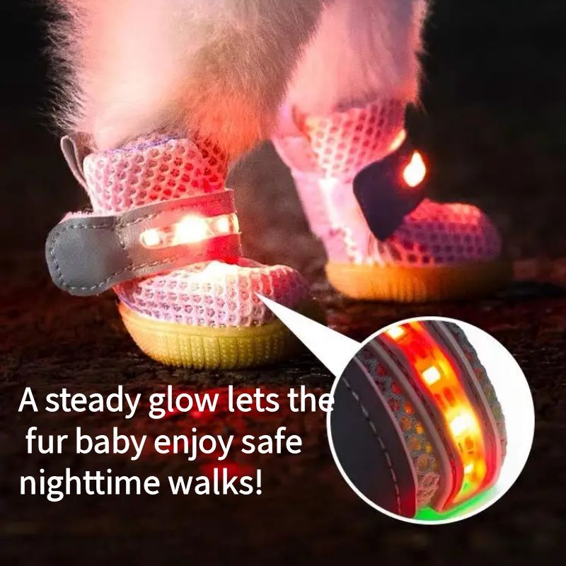 Dog Glowing shoes for Small Dogs (4 Pack)