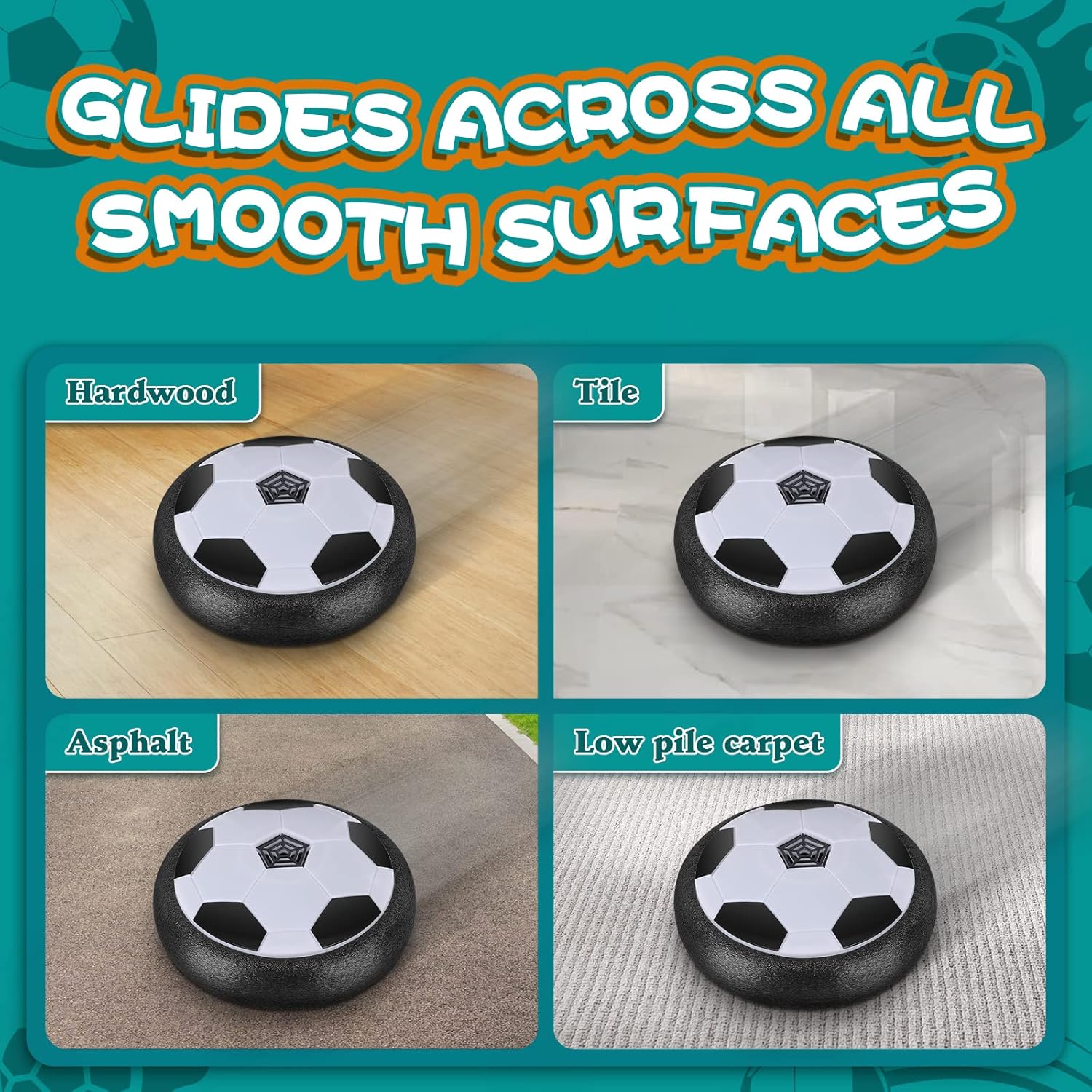 Interactive Cat and Dog Soccer Ball toy – Rechargeable Hover Soccer Ball with LED Lights & Motion Sensor