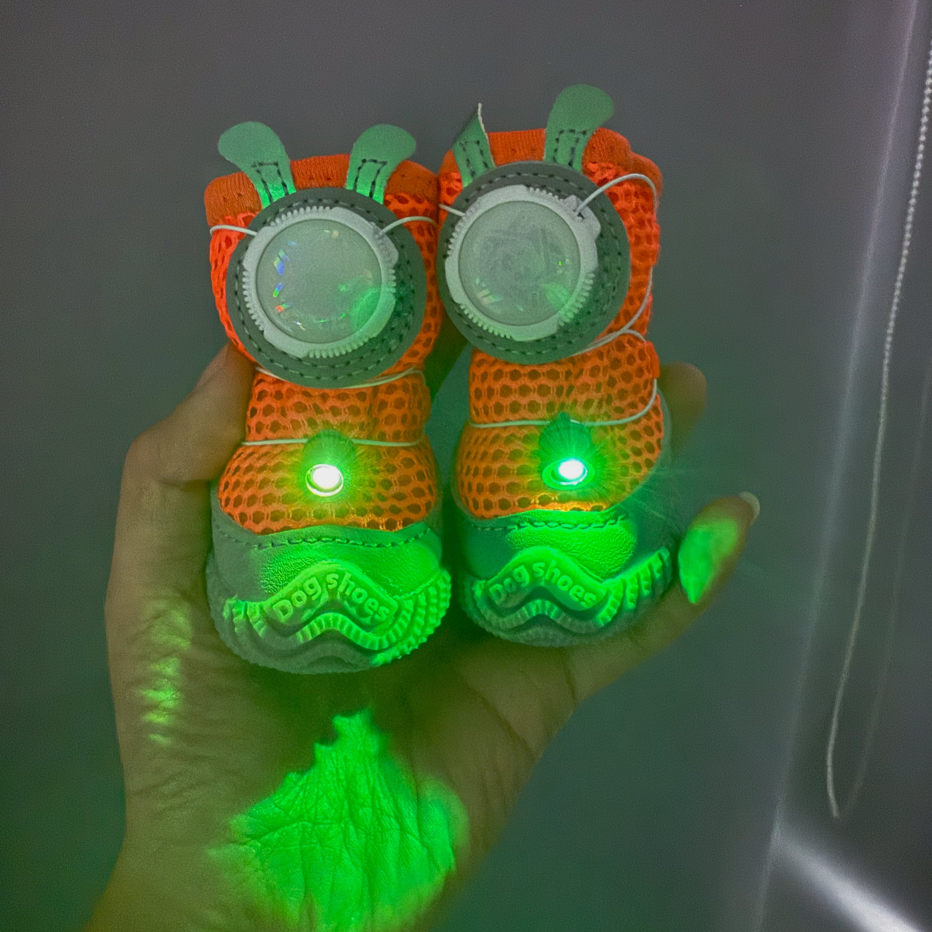 2026 Glowing Dog Shoes with LED Light （4pcs）Light up dog shoes Anti-Slip Sole Paw Protector Booties for Small Medium Dogs Hot Pavement Safety